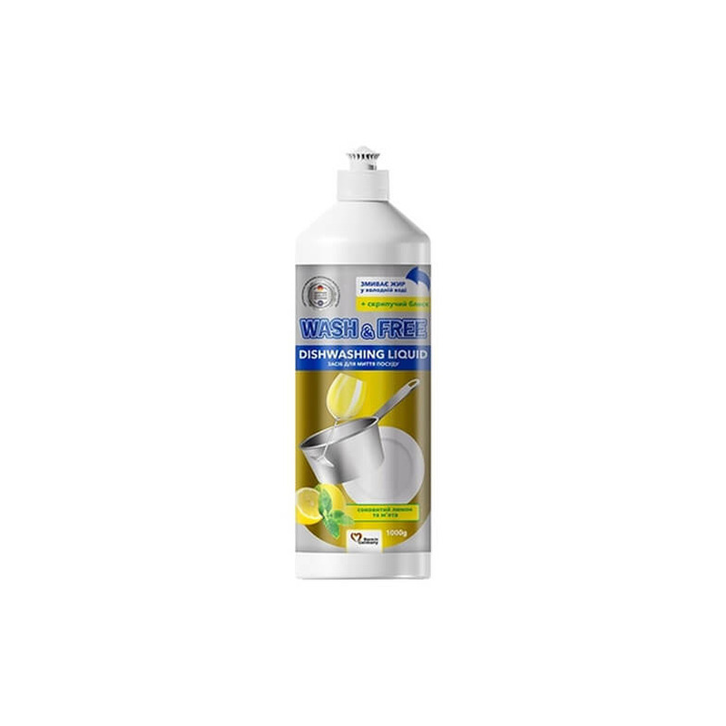 Nõudepesuvahend Wash&Free Lemon&Mint 500ml