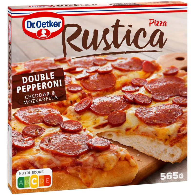 Dr. Oetker Rustica Double Pepperoni Cheddar & Mozzarella pitsa 565g