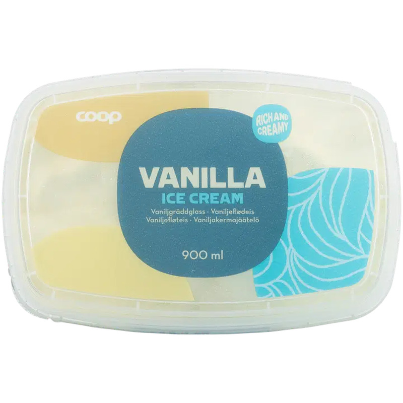 Coop Vaniljejäätis 900 ml/450 g