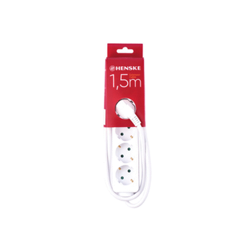 Pikendusjuhe HENSKE maandusega,5P,1.5m